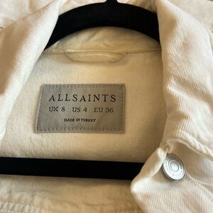 All Saints women’s Jean jacket cream off white ivory sz 4